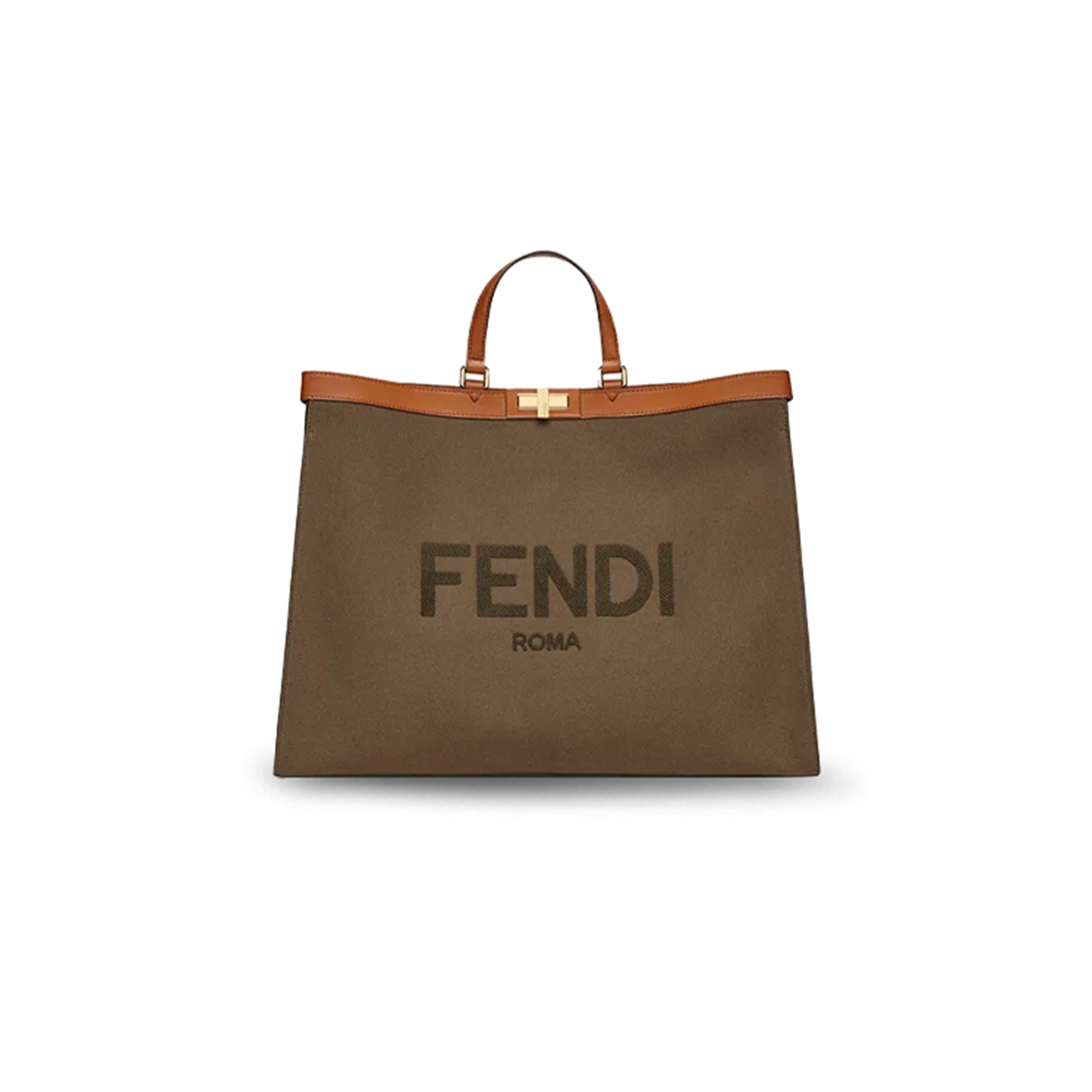 F**di canvas vitello king logo embroidered large peekaboo x-tote 8bh375abvvf1891 (46*35.5*15.5cm)